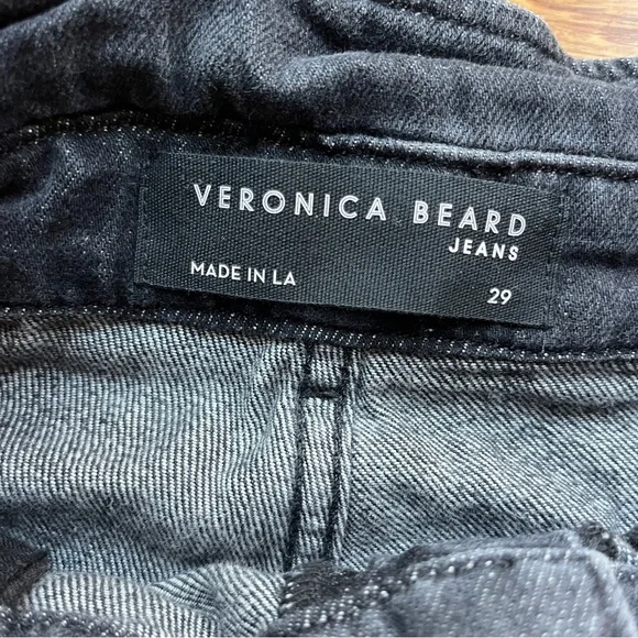 Veronica Beard Nori High Rise Paperbag Waist Denim Shorts Washed Onyx Sz 29 - Picture 7 of 12